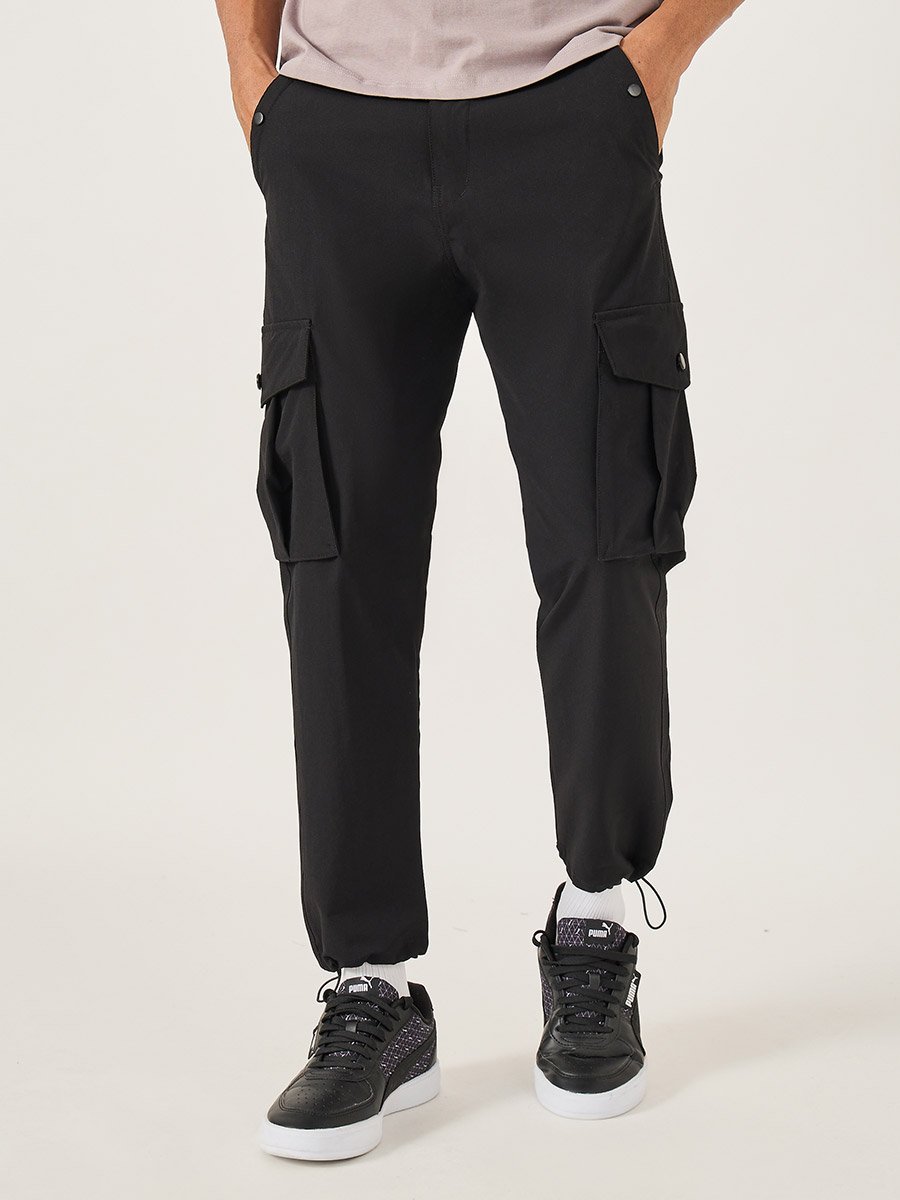 Mid Rise Straight Fit Track Pant with Drawstring