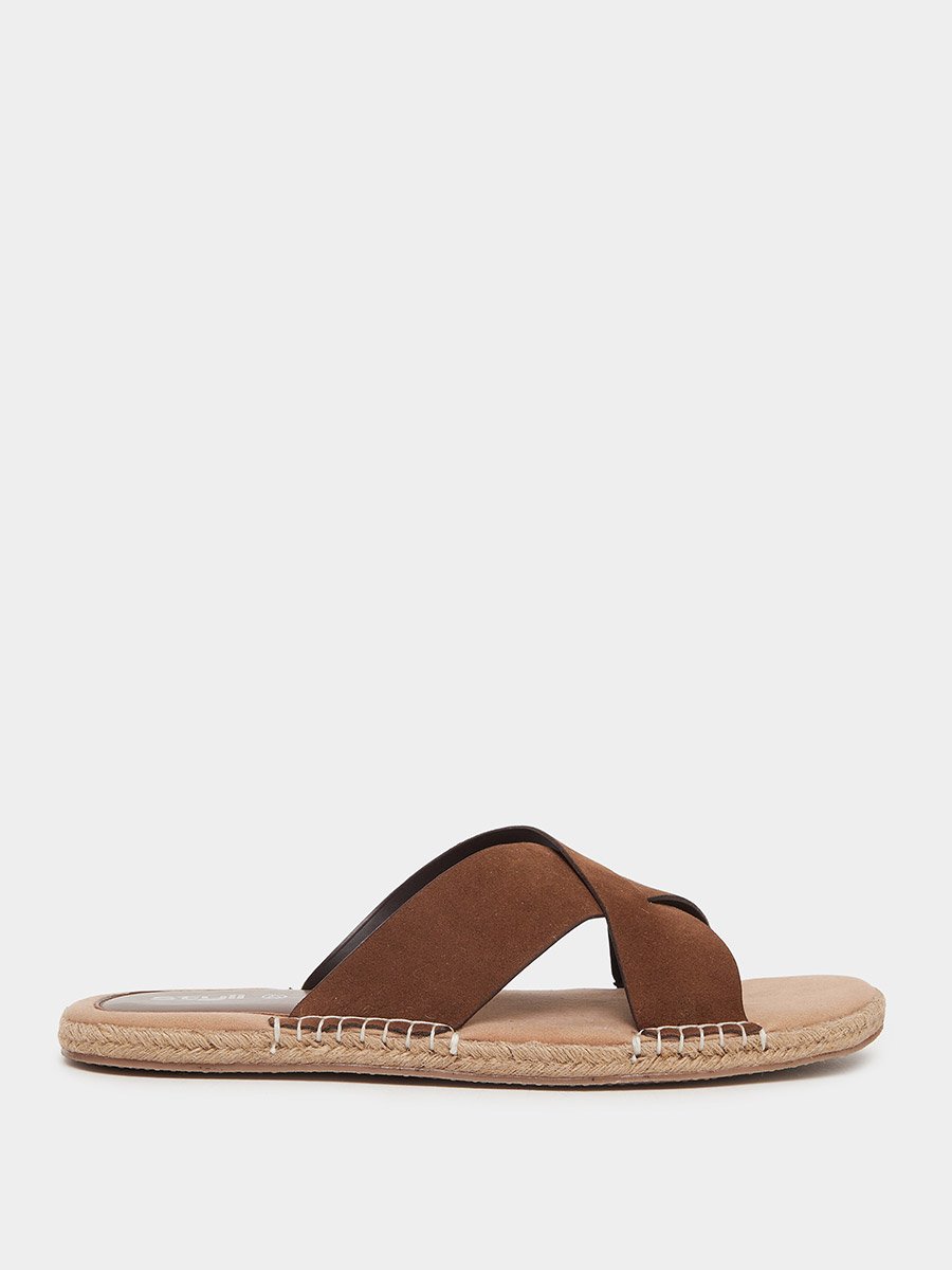 Cross Strap Jute Espadrille Sandals