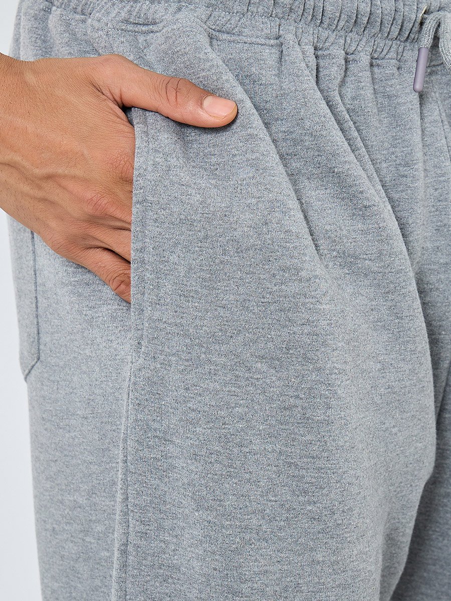 Men Grey Oversized Joggers with Drawstring