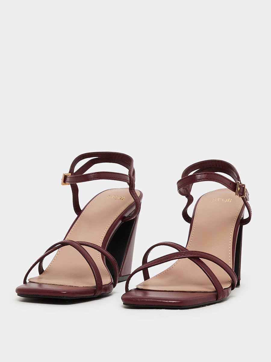 Plain Strappy Block Heel Sandals