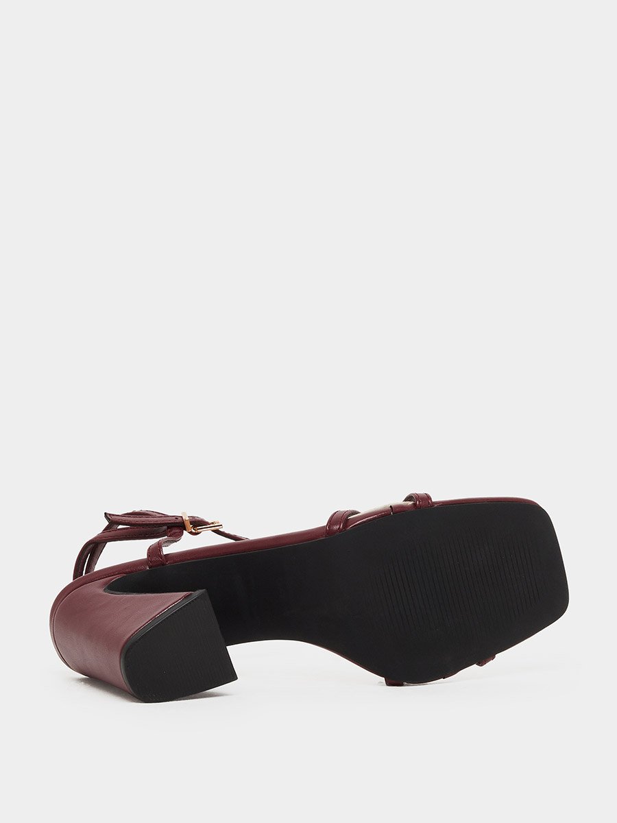 Plain Strappy Block Heel Sandals