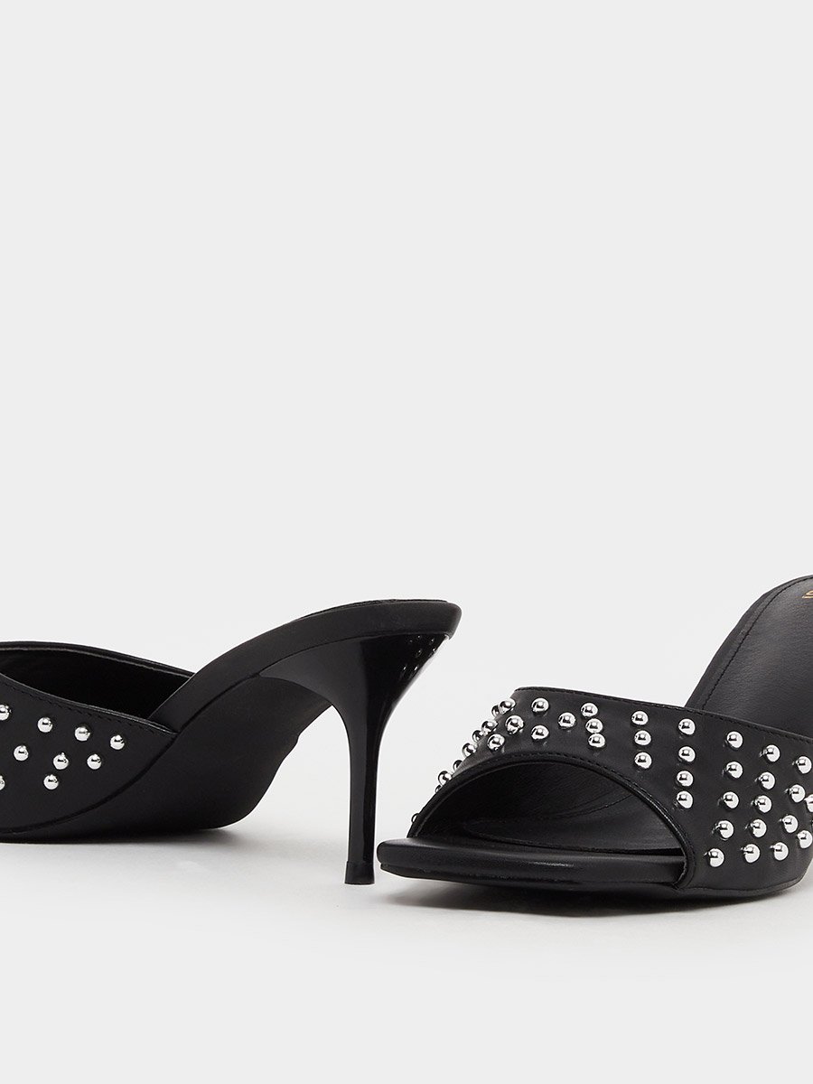 Studded Open Toe Stiletto Heel Sandals