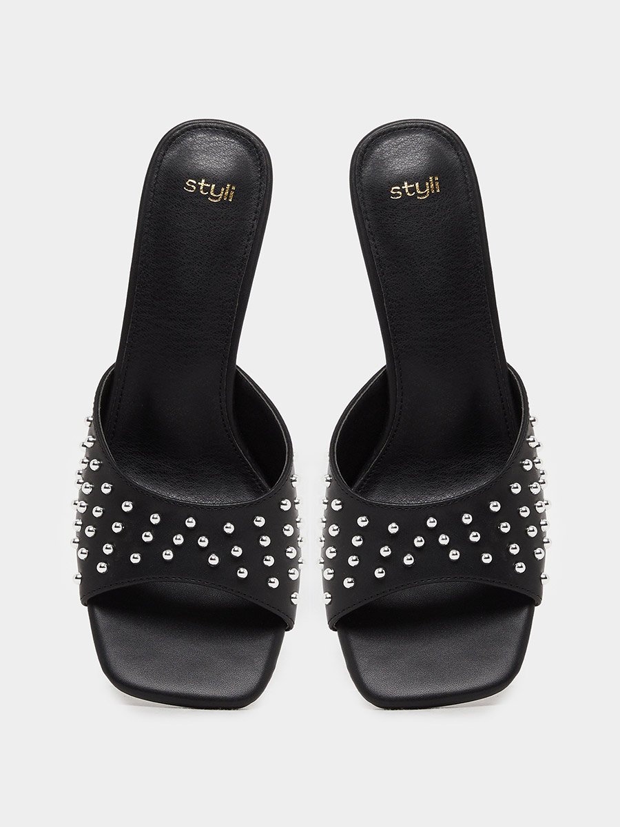 Studded Open Toe Stiletto Heel Sandals