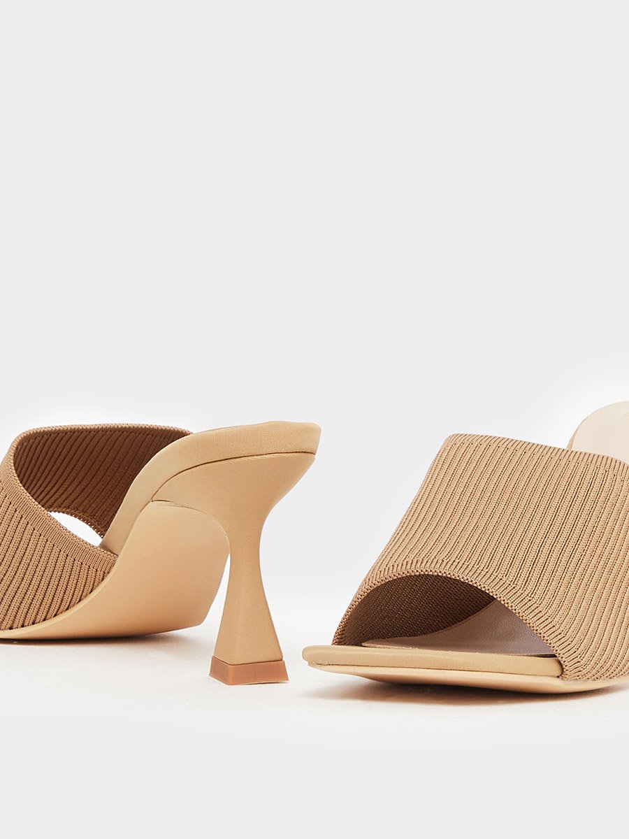 Textured Open Toe Stiletto Heel Sandals