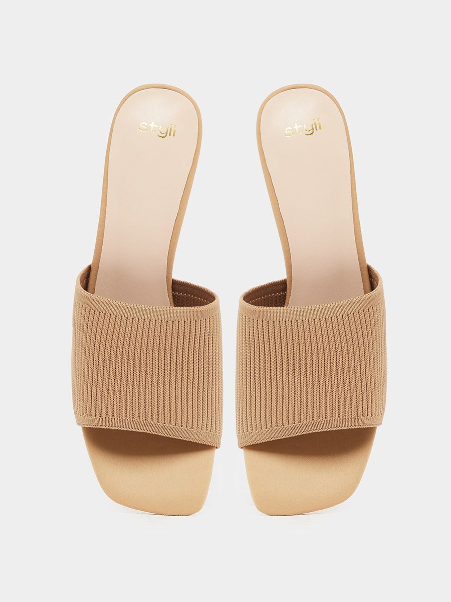 Textured Open Toe Stiletto Heel Sandals
