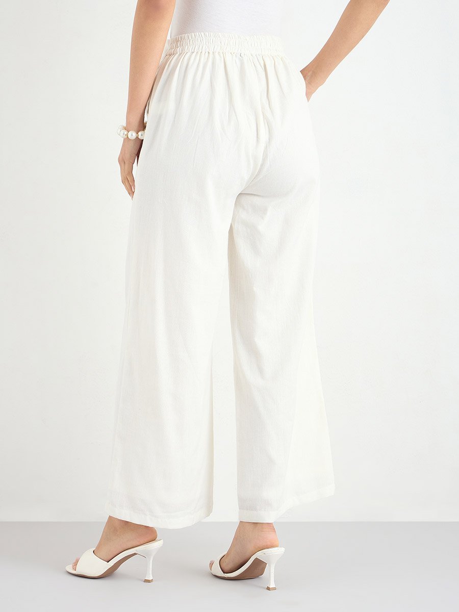 Women Wide Leg Belted Trousers
