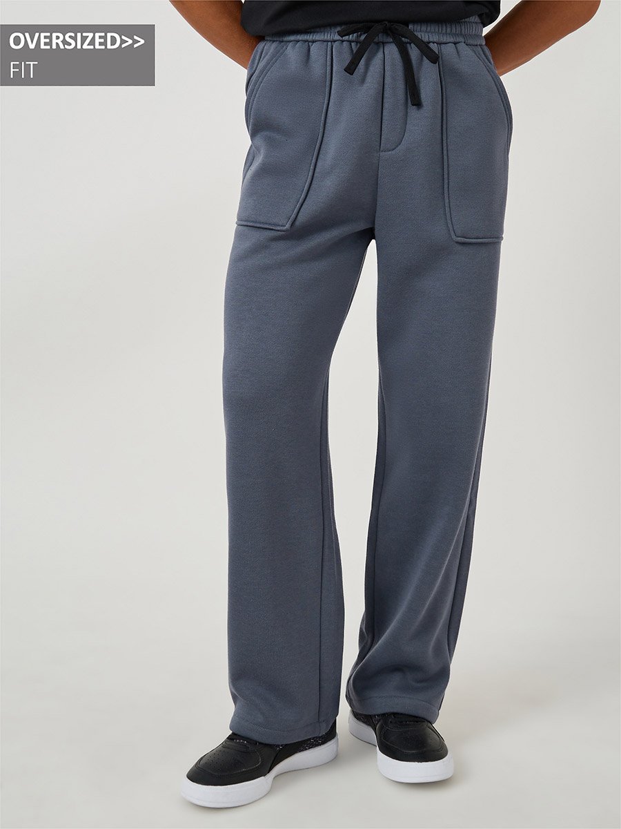 Panel Pocket Detail Oversized Open Hem Joggers