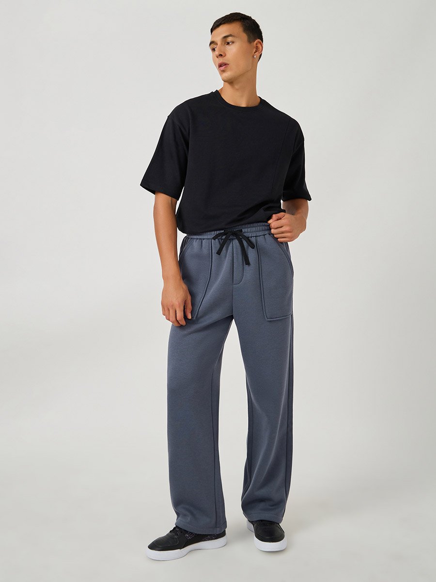Panel Pocket Detail Oversized Open Hem Joggers