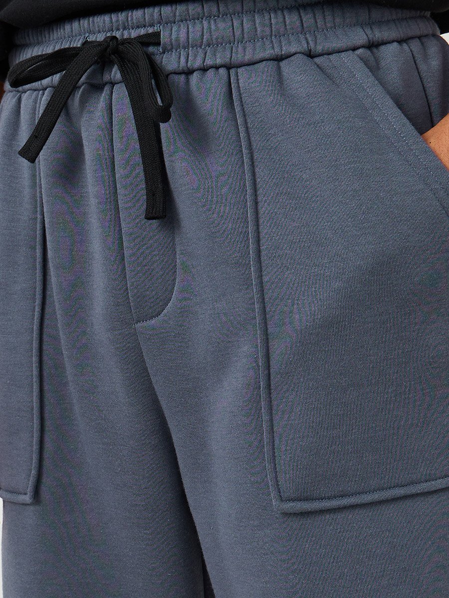 Panel Pocket Detail Oversized Open Hem Joggers