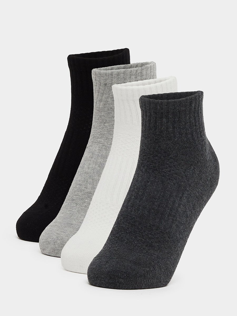 Set of 4 - Ribbed Ankle Socks