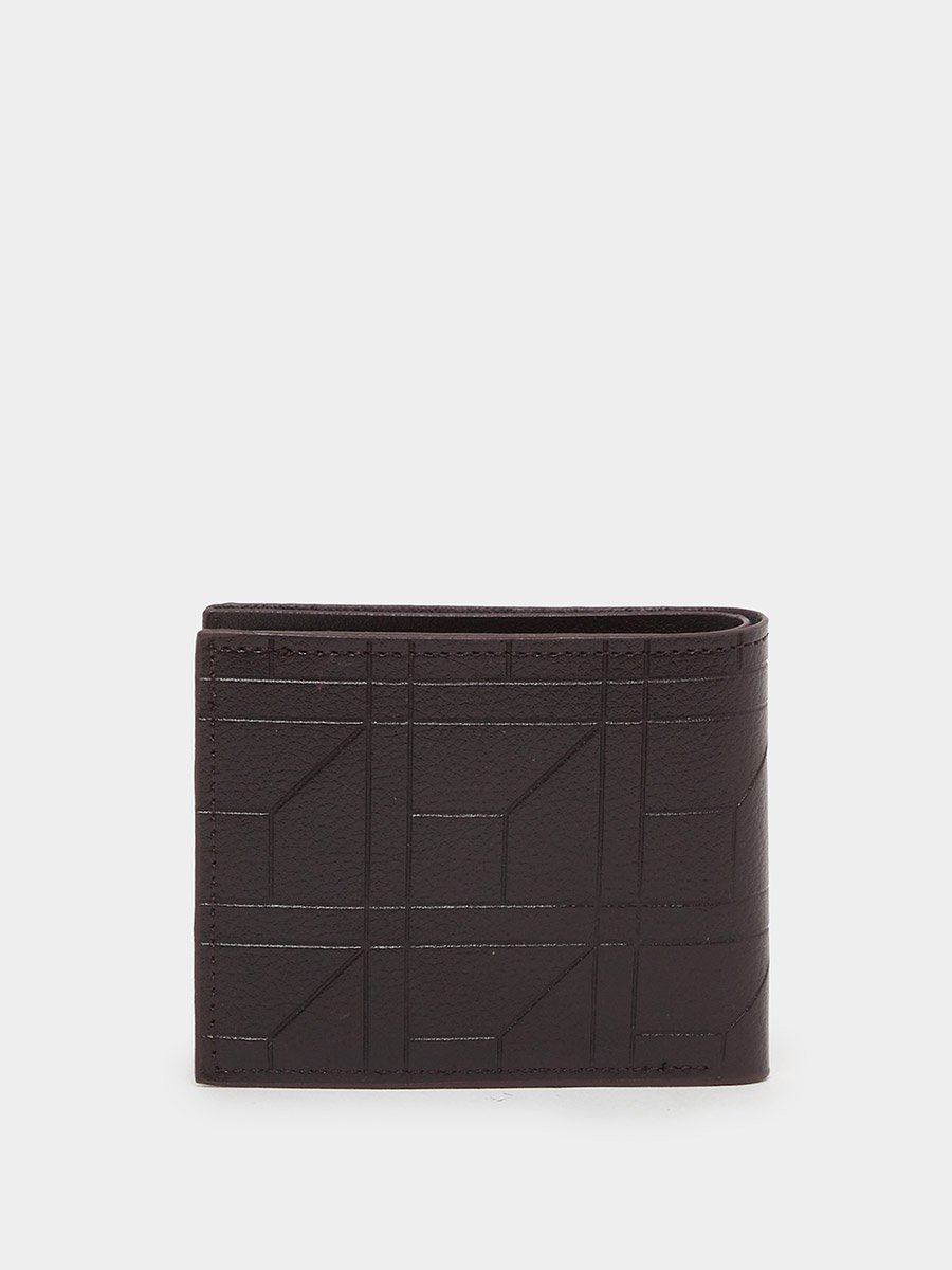 Brown Self Design Quilted Wallet
