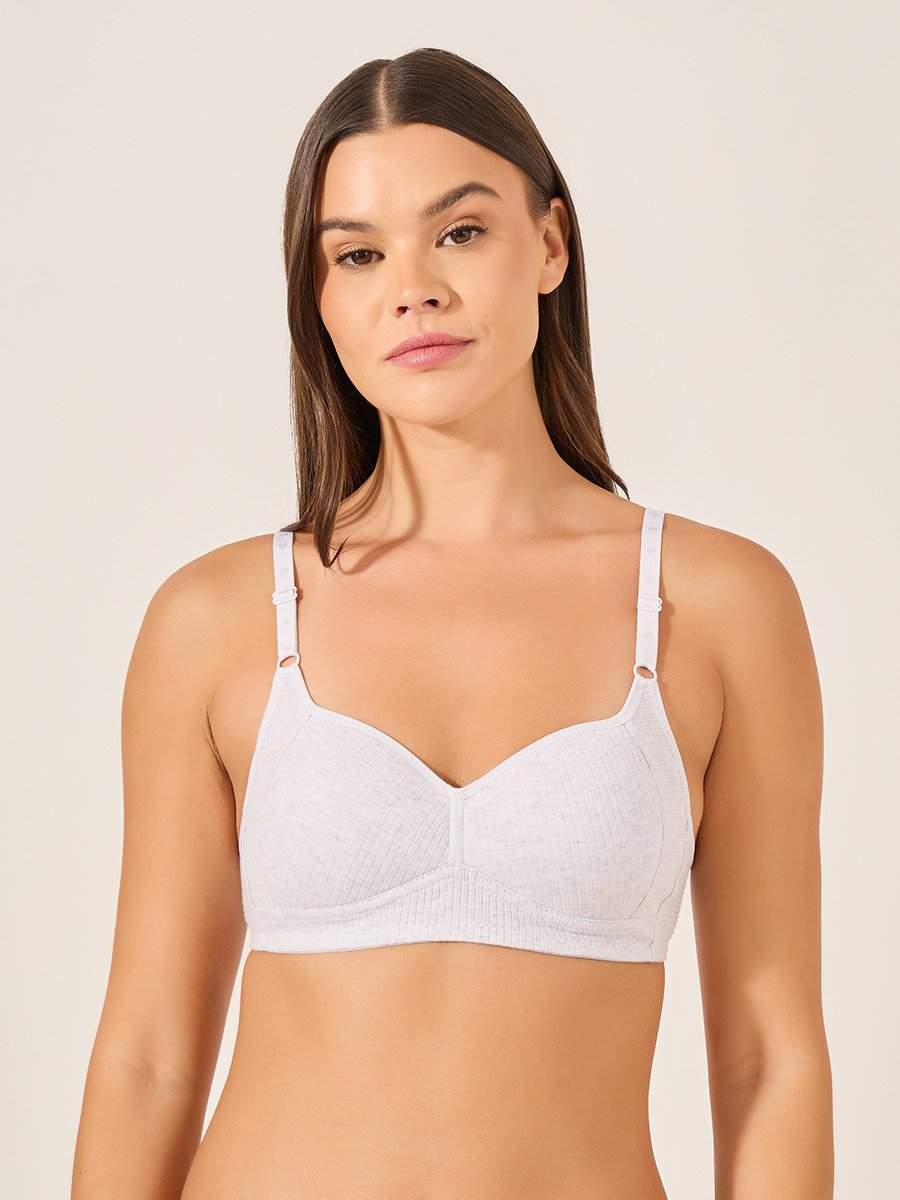 Pack of 3 - Cotton Comfort Rib Non Wired Padded T-shirt Bra
