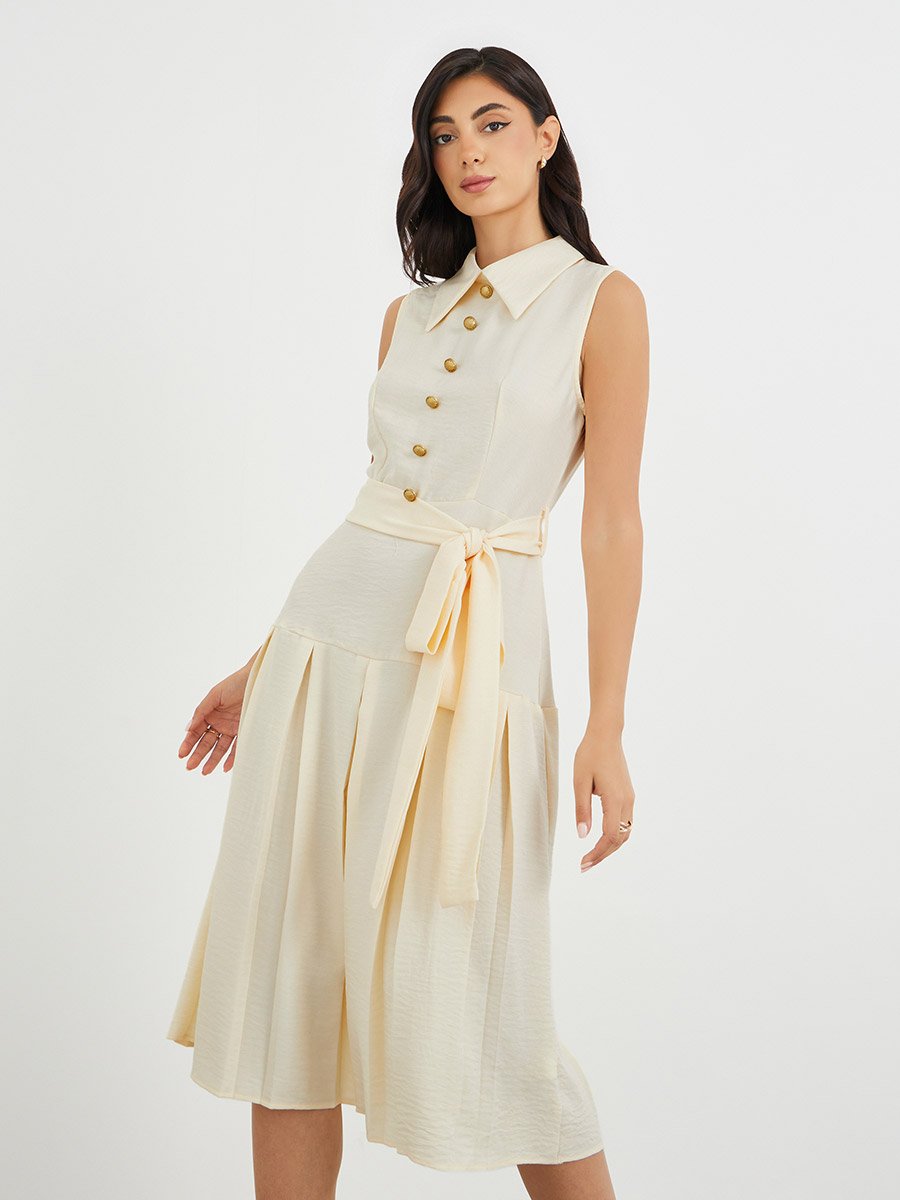 green emerald velvet dress Entice Racerback Gold Button Mini Dress Cream– Selfie Leslie main image 1
