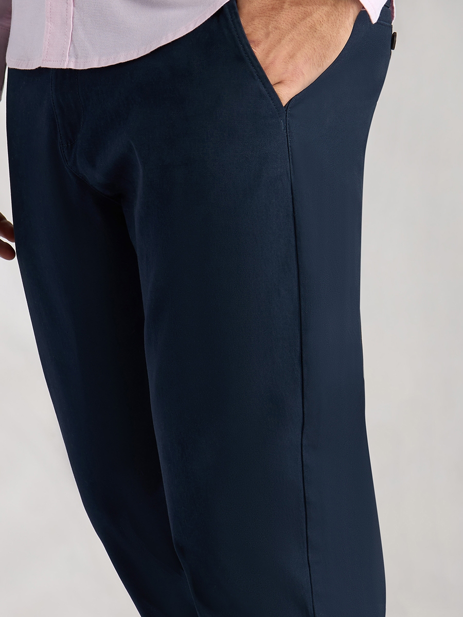 Full Length Plain Chino Pants with Pocket Detail and Belt Loops