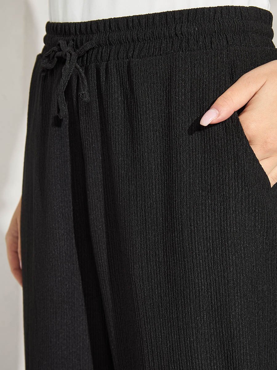 Mid-Rise Crepe Pants