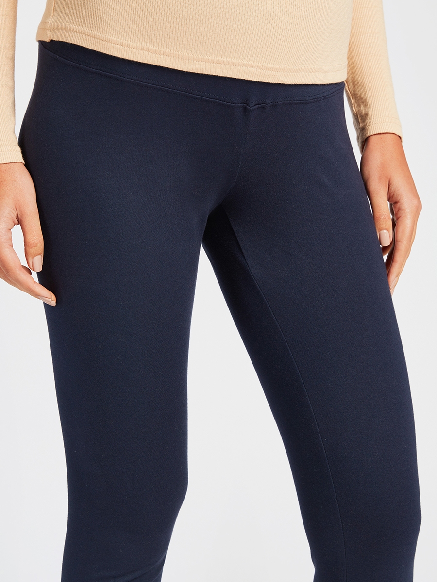 Plain Anti-Pilling Maternity Leggings with Elasticated Waistband