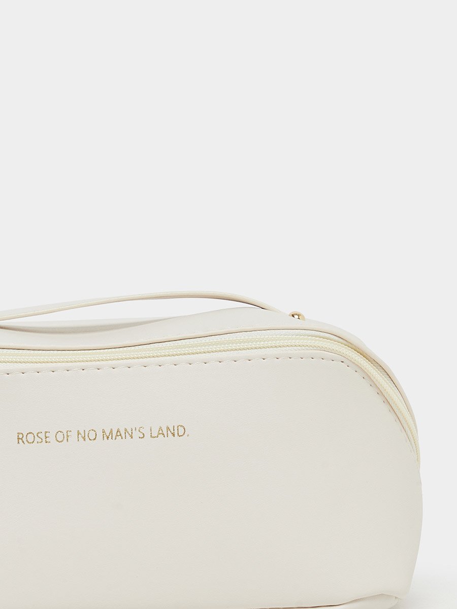 Plain Cosmetic Bag with Zip Closure and Top Handle