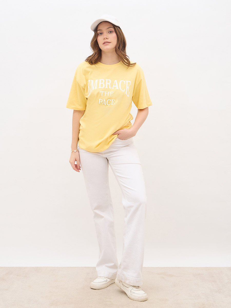 Slogan Print Oversized T-Shirt
