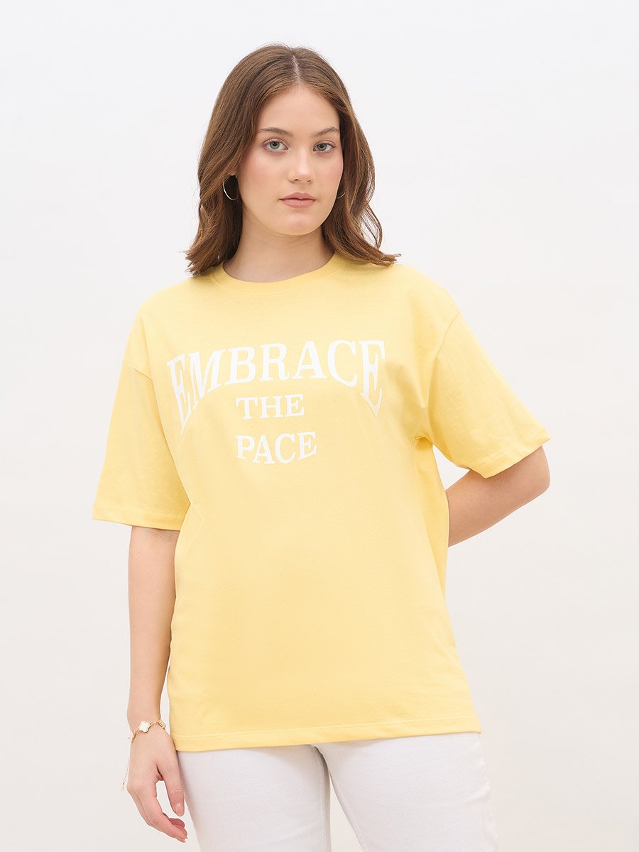 Slogan Print Oversized T-Shirt