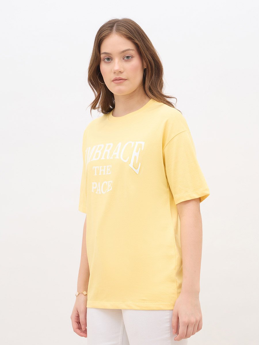 Slogan Print Oversized T-Shirt