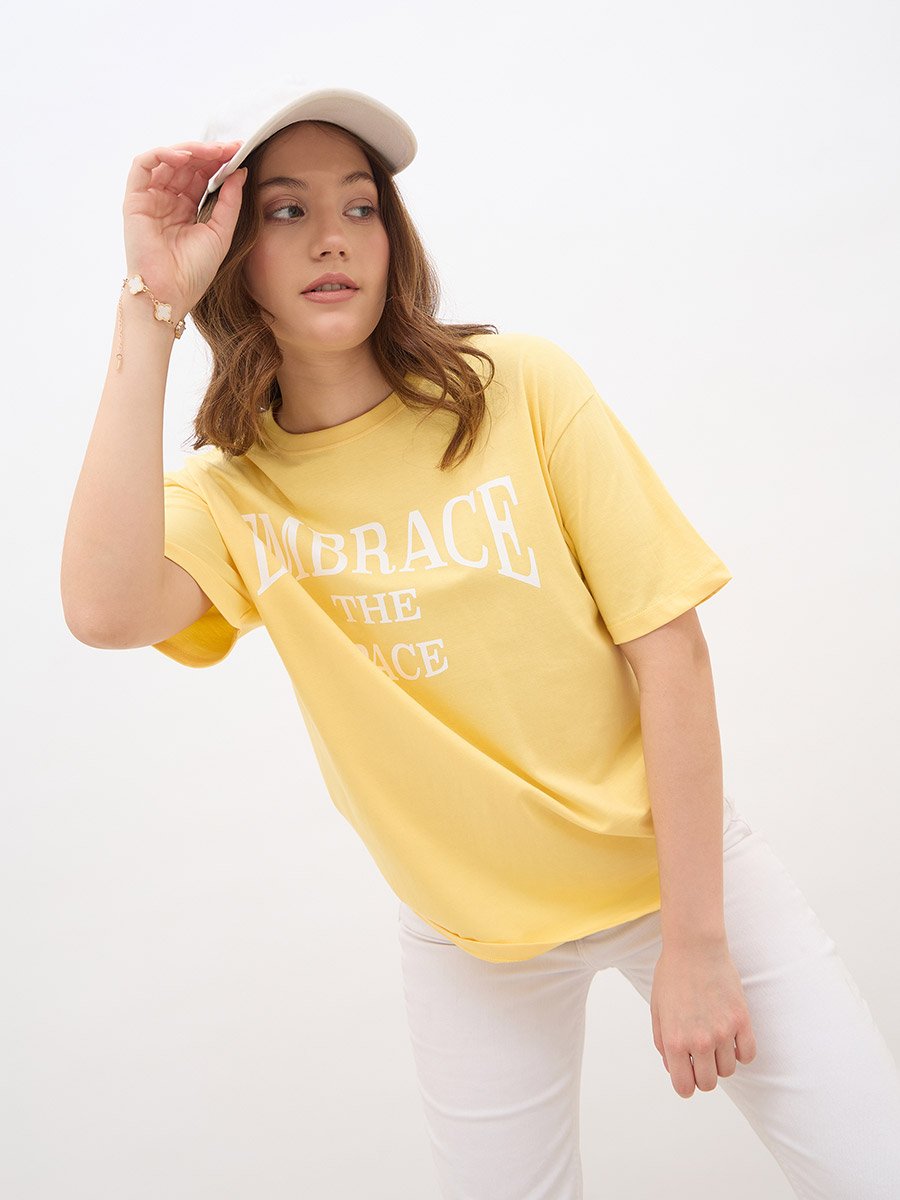 Slogan Print Oversized T-Shirt