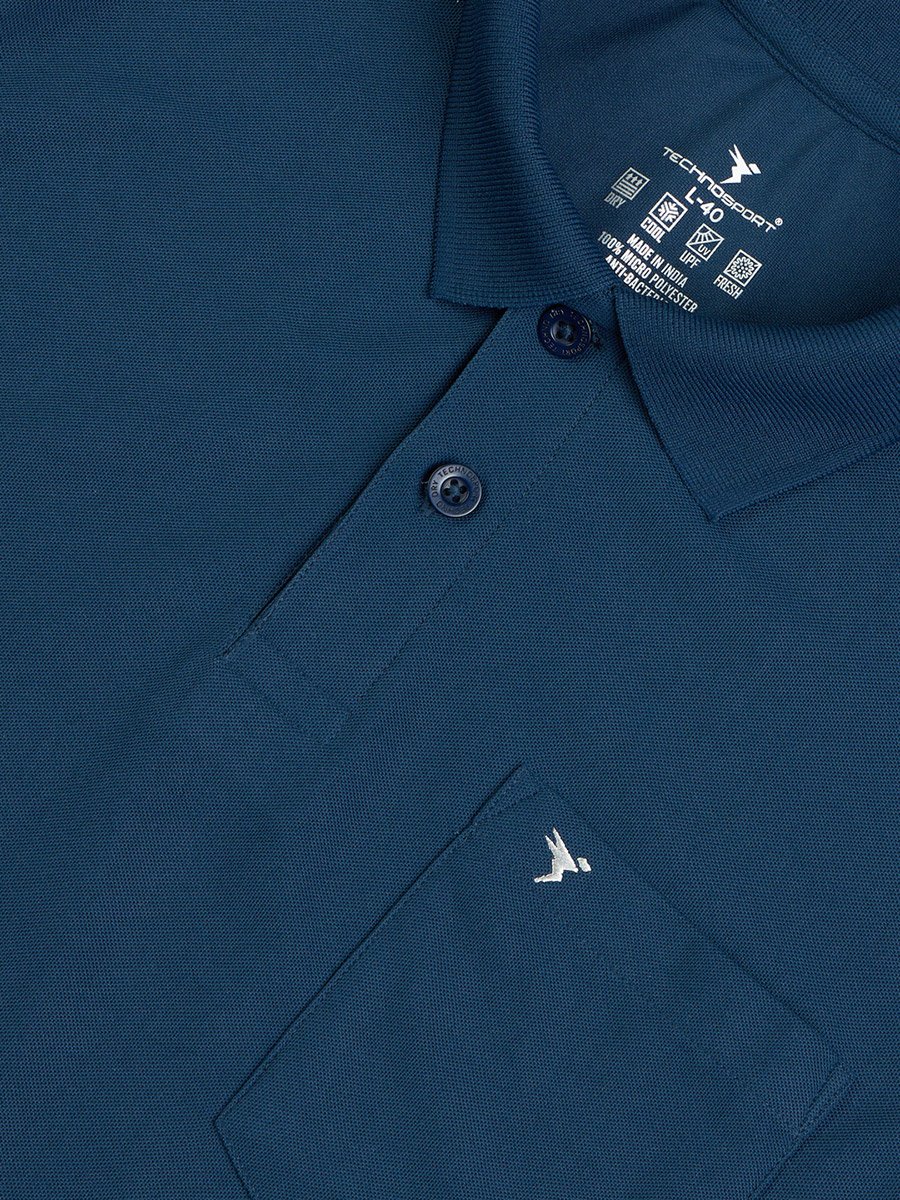 Solid Polo T-Shirt with Pocket Detail