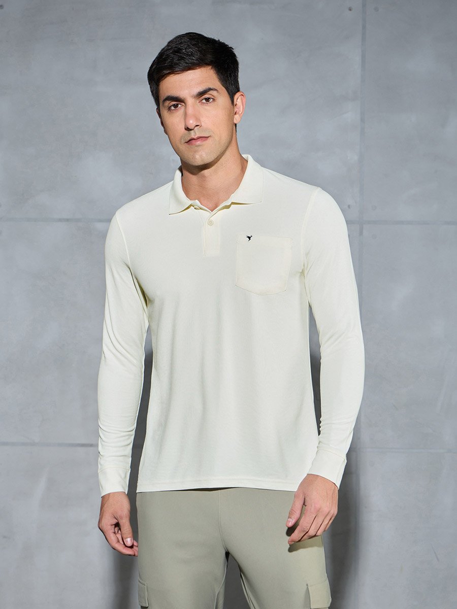 Solid Polo T-Shirt with Pocket Detail
