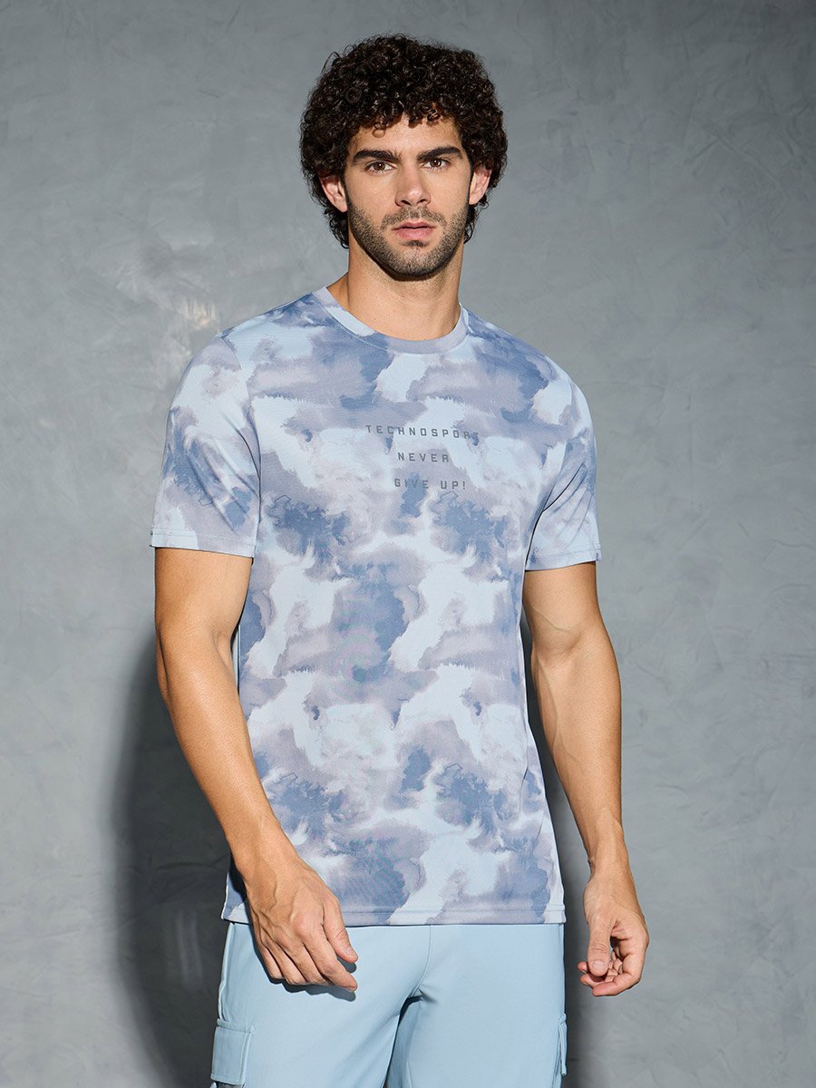 Men Camouflage Printed Round Neck Regular Fit T-Shirt
