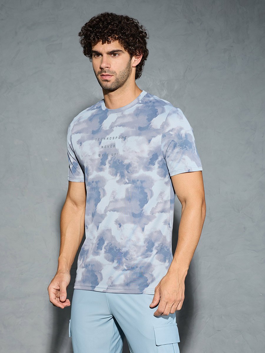 Men Camouflage Printed Round Neck Regular Fit T-Shirt
