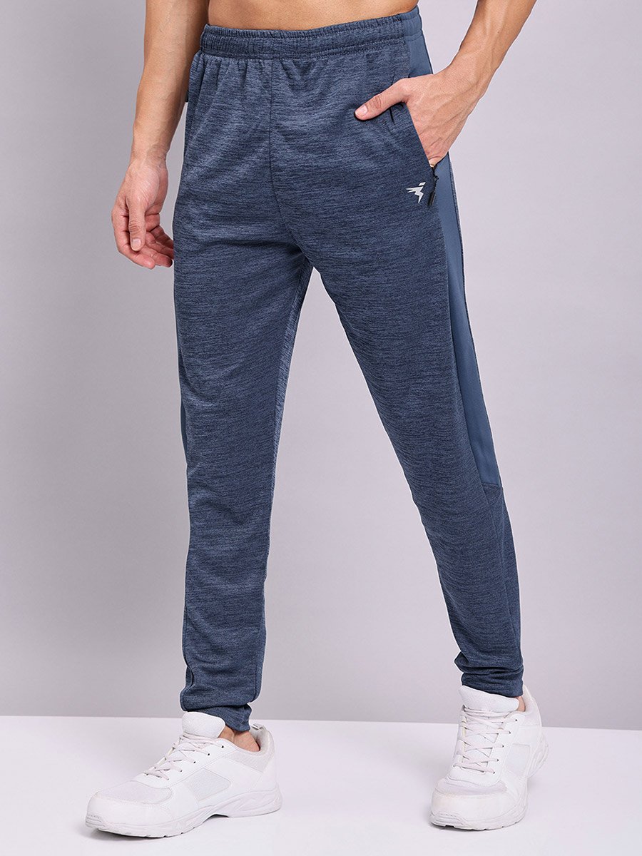 Men Plain Slim Fit Track Pants with Techno Dry