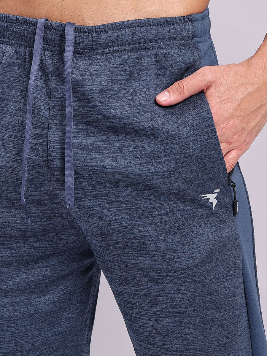 Men Plain Slim Fit Track Pants with Techno Dry