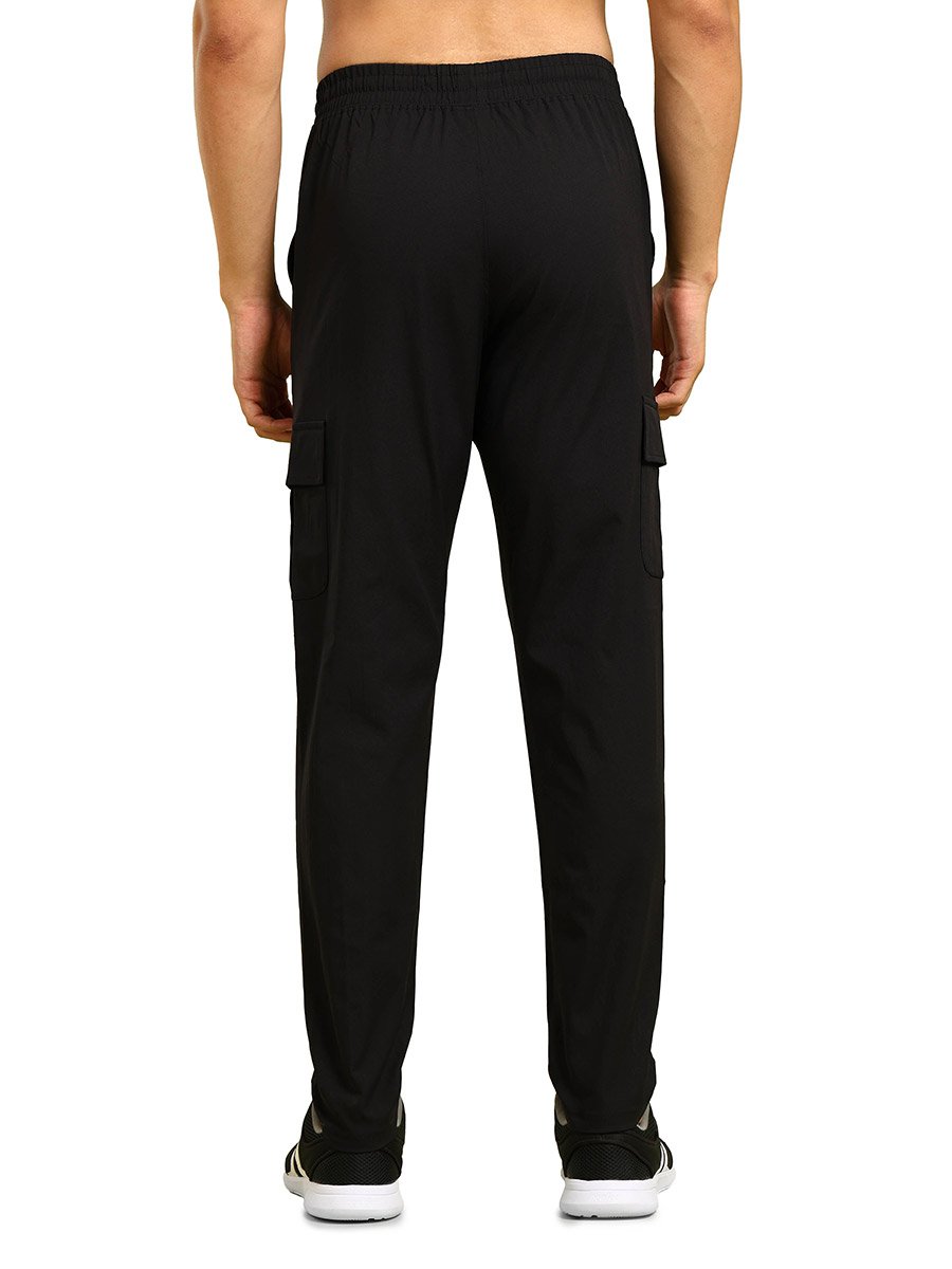 Men Solid Relaxed Fit Cargo Pants with TS FLEXI