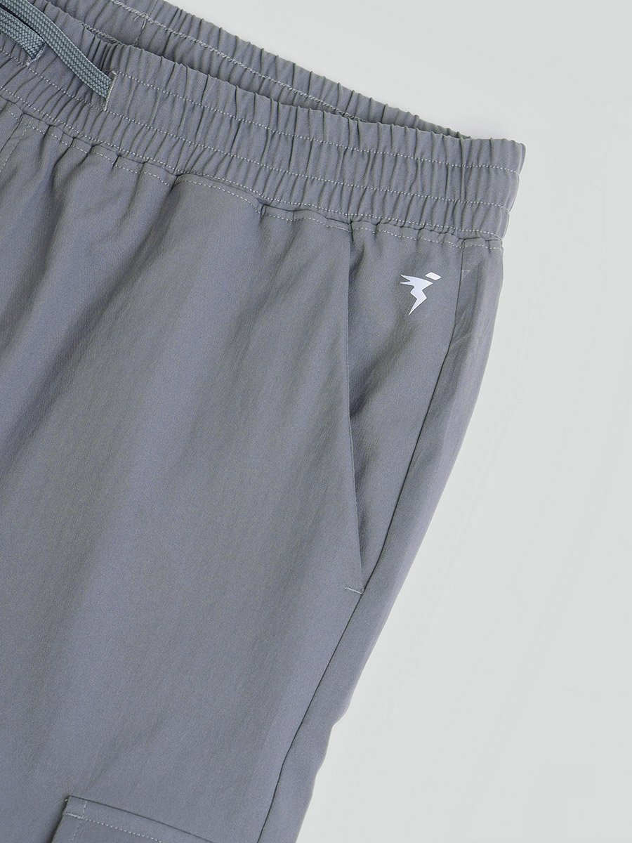 Men Solid Relaxed Fit Cargo Pants with TS FLEXI