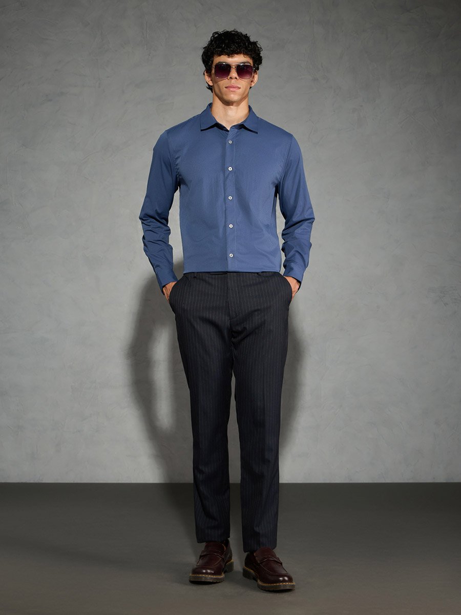 Solid Spread Collar Regular Fit Shirt