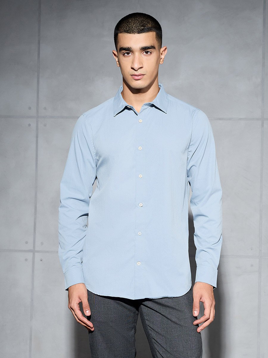 Men Solid Long Sleeve Regular Fit Shirt