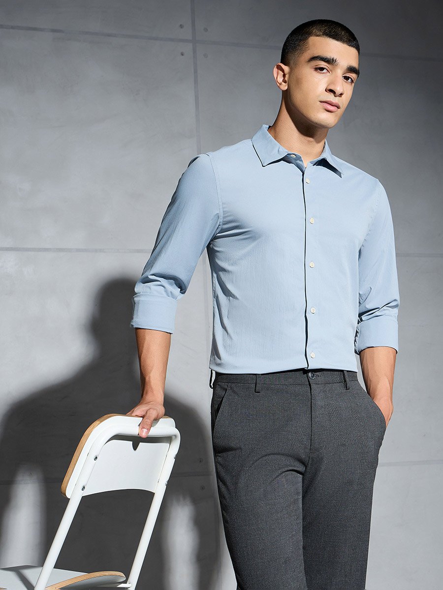 Men Solid Long Sleeve Regular Fit Shirt