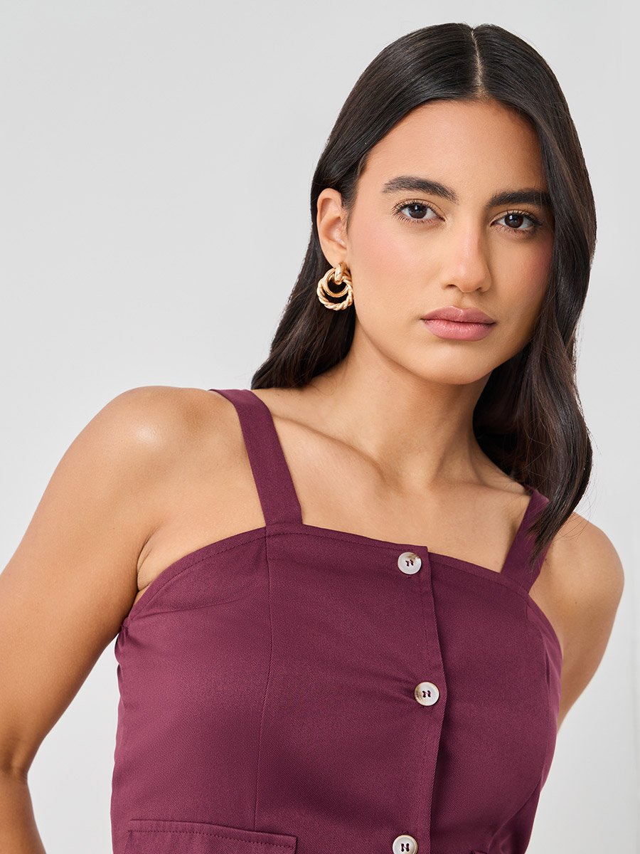 Strappy Buttoned Asymmetric Hem Waistcoat