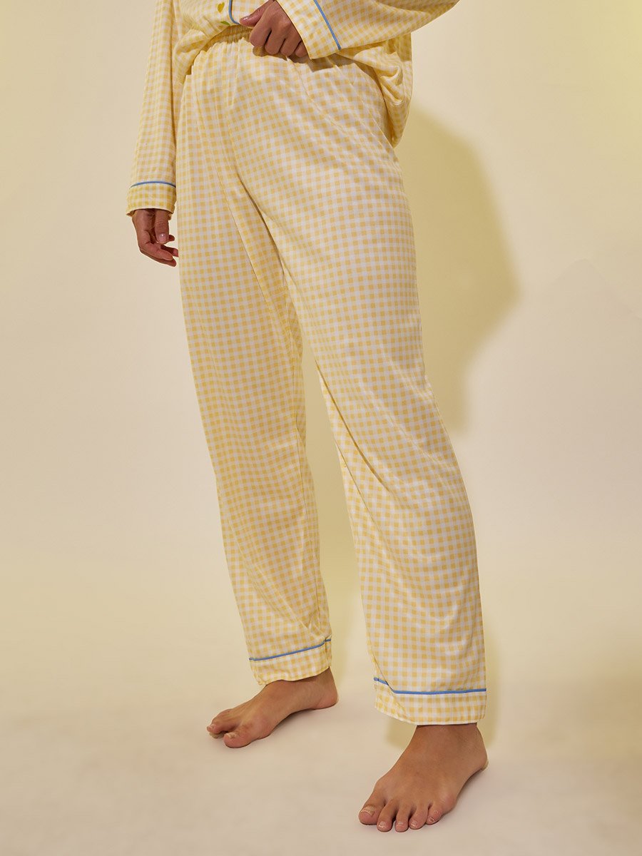 Checked Long Sleeve Shirt and Pyjama Set