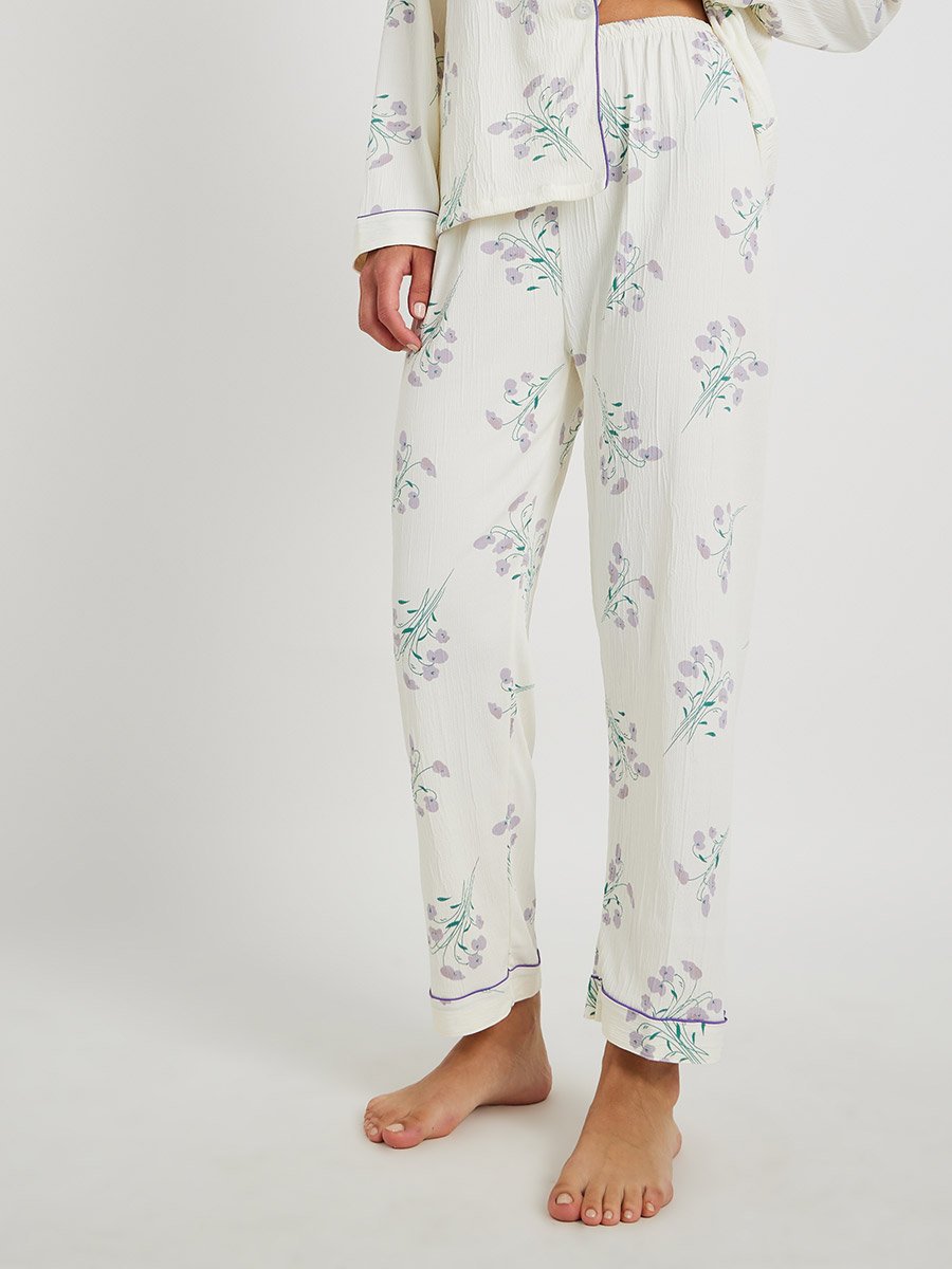 Floral Print Long Sleeve Shirt and Pyjama Set