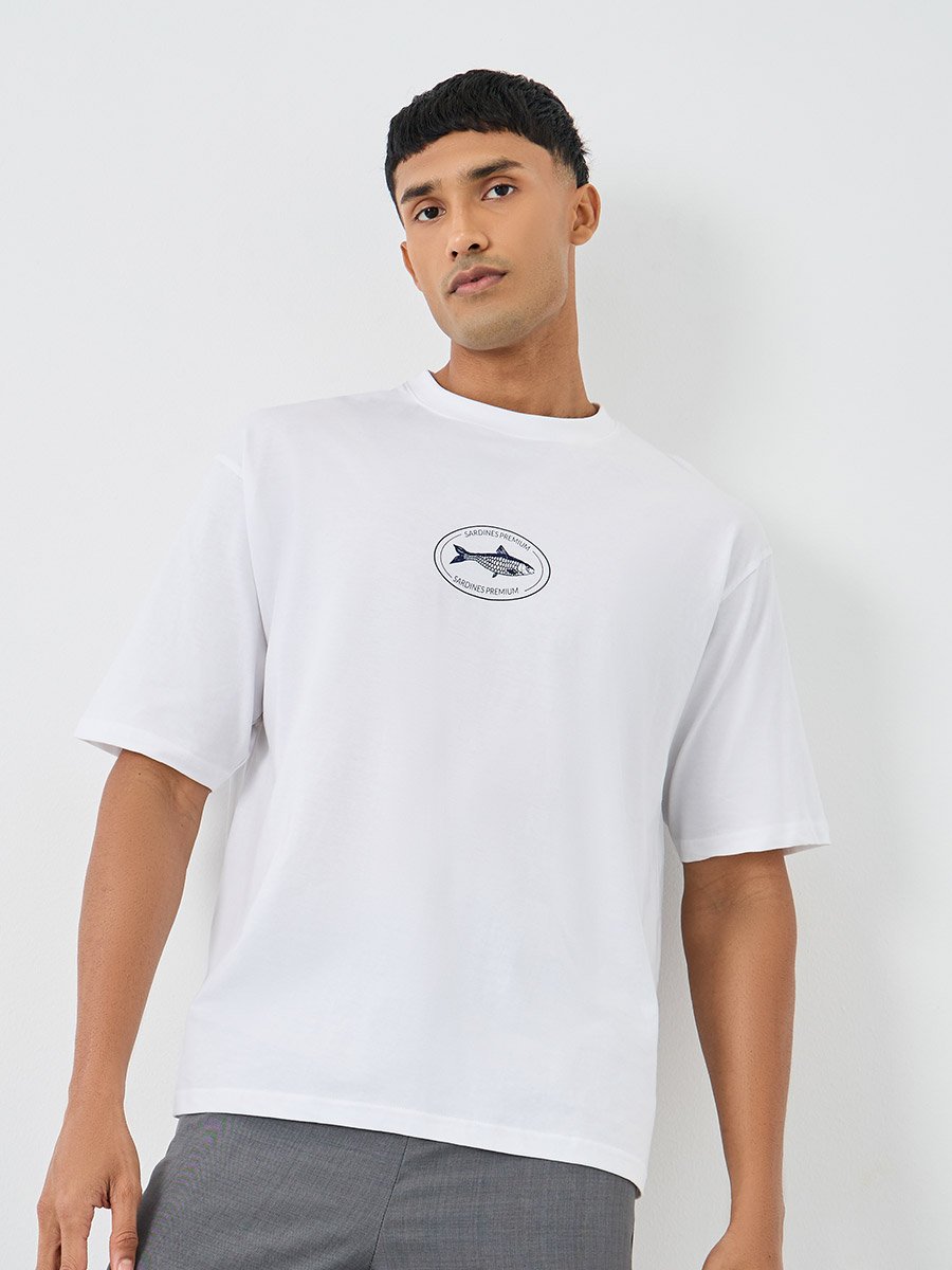 Graphic Print Crew Neck Oversize T-Shirt