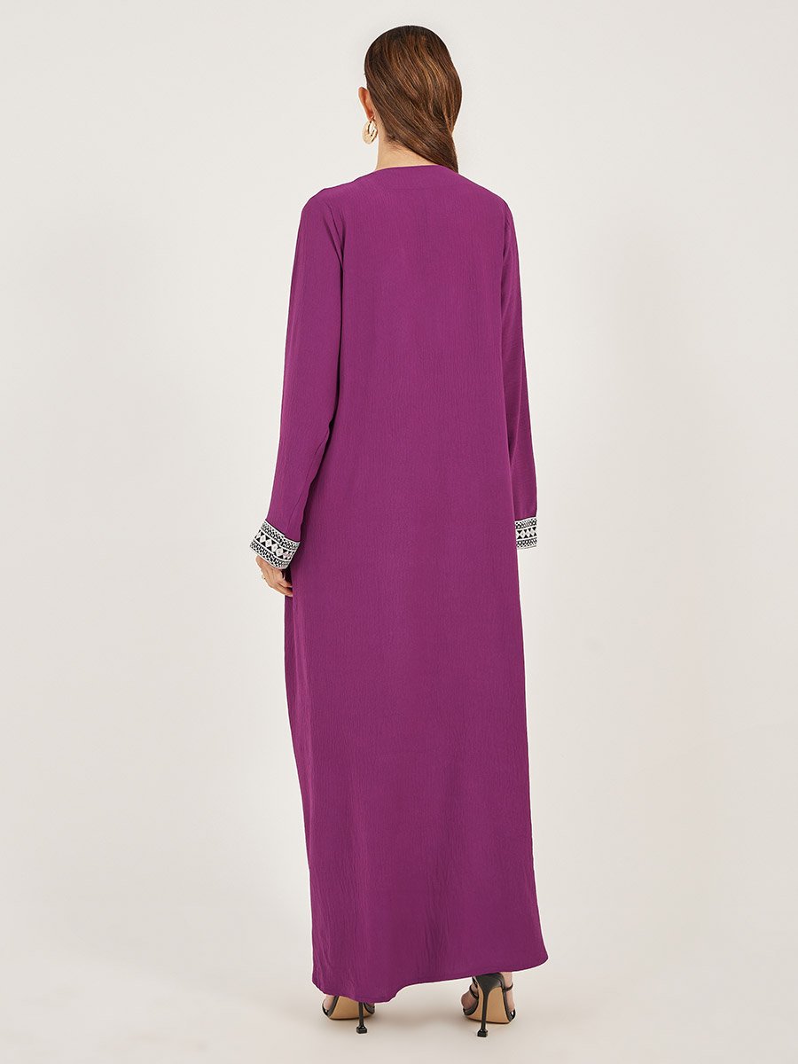 Embroidered Gathered A-Line Jalabiya