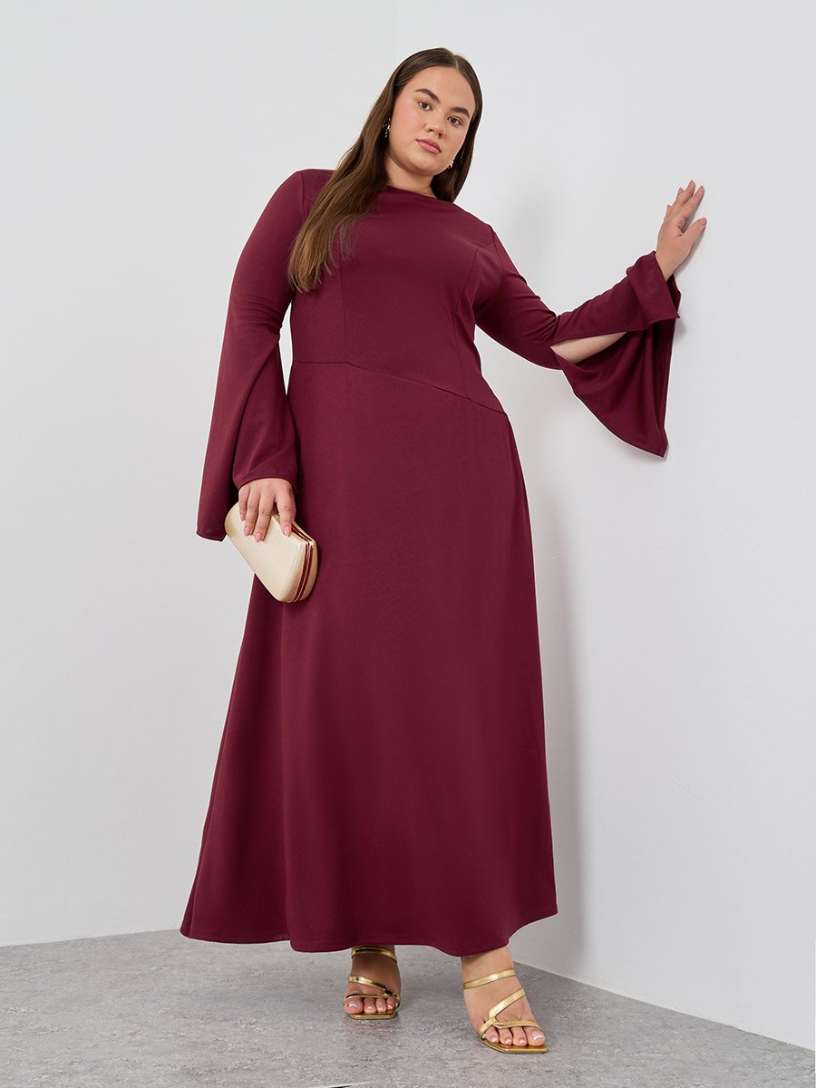 sweetheart asymmetrical dress Wrap below knee plus size dress in red