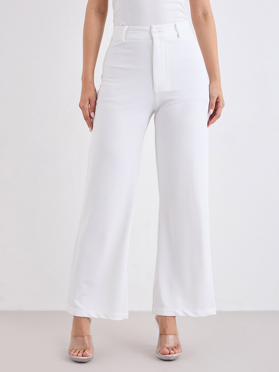 Mid Rise Straight Fit Stretchy Pants