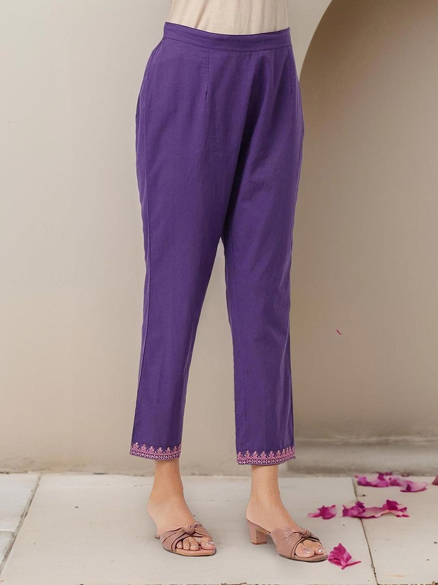 Embroidered V Neck Kurta and Pants with Dupatta Set