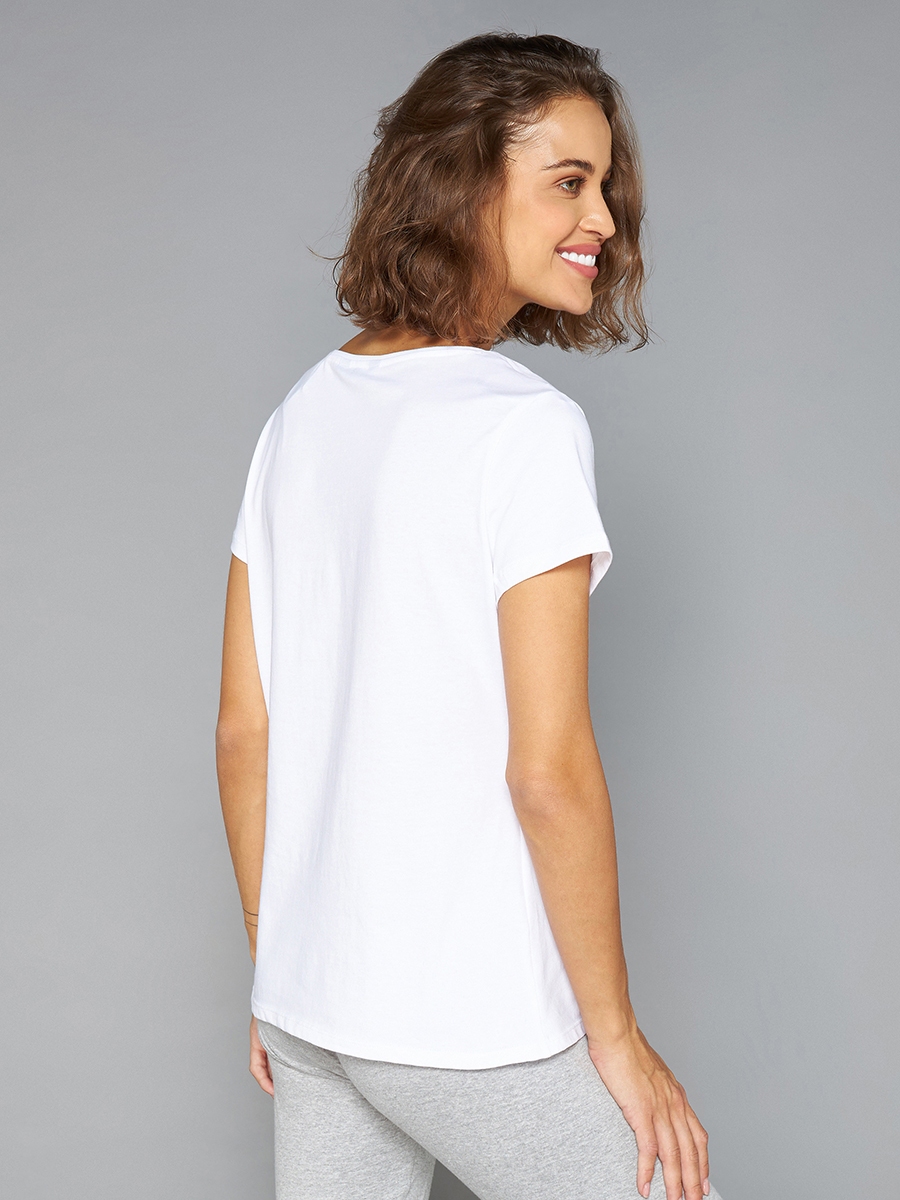 Plain Fade Resistant V-neck T-shirt with Short Sleeves