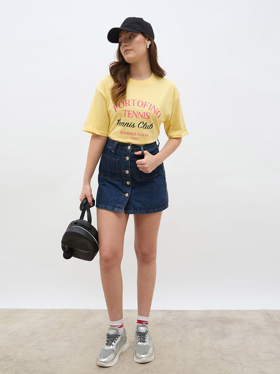 Slogan Print Oversized T-Shirt