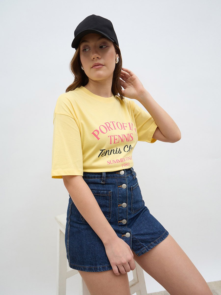 Slogan Print Oversized T-Shirt