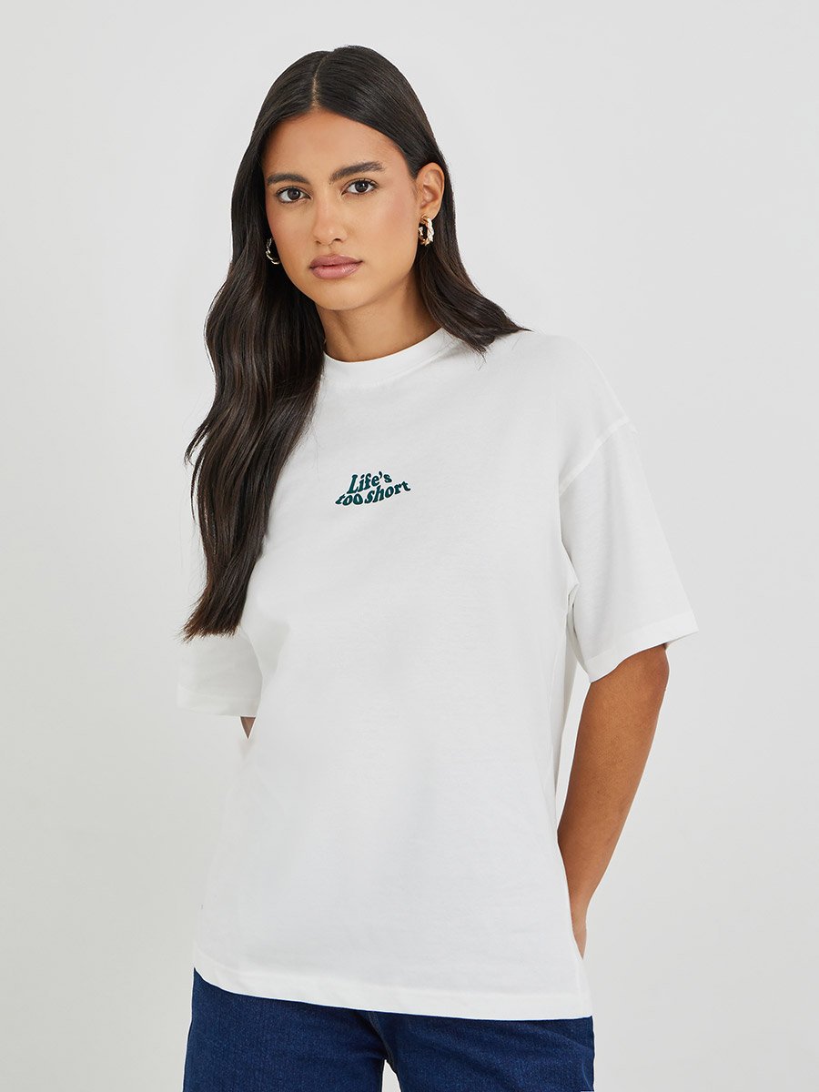 Graphic Print Short Sleeve Oversized T-Shirt