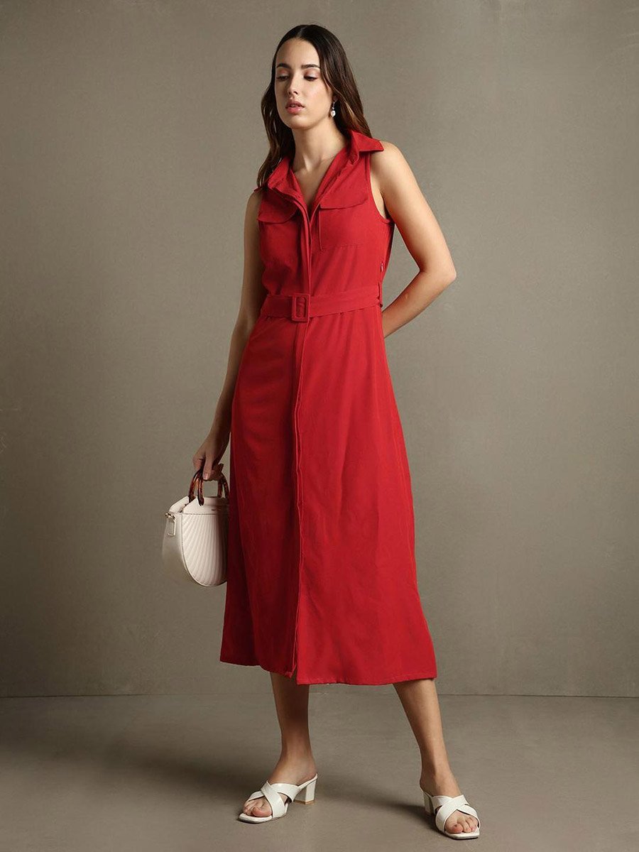 midi tencel dress Blue Tencel Appliqué Midi Dress