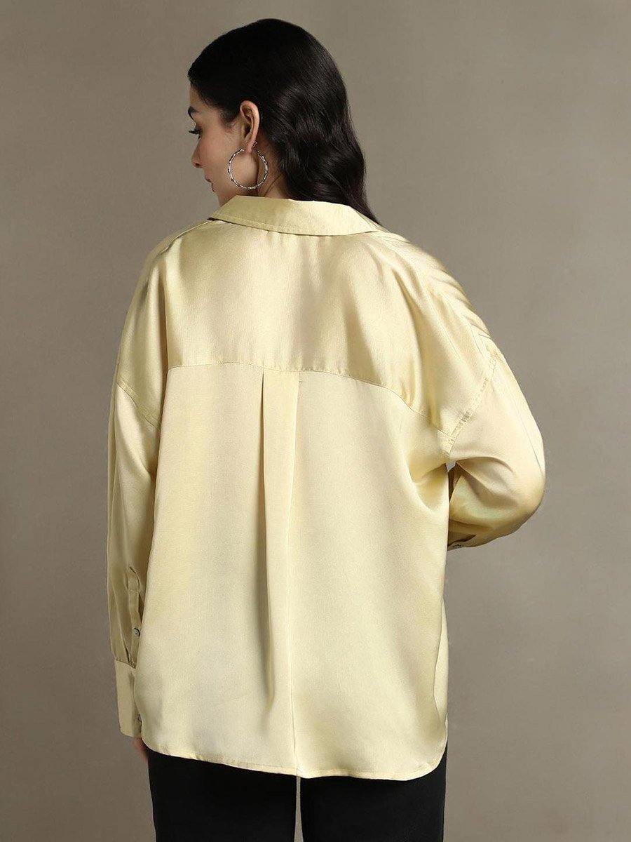 Relaxed Fit Casual Shirt with Spread Collar